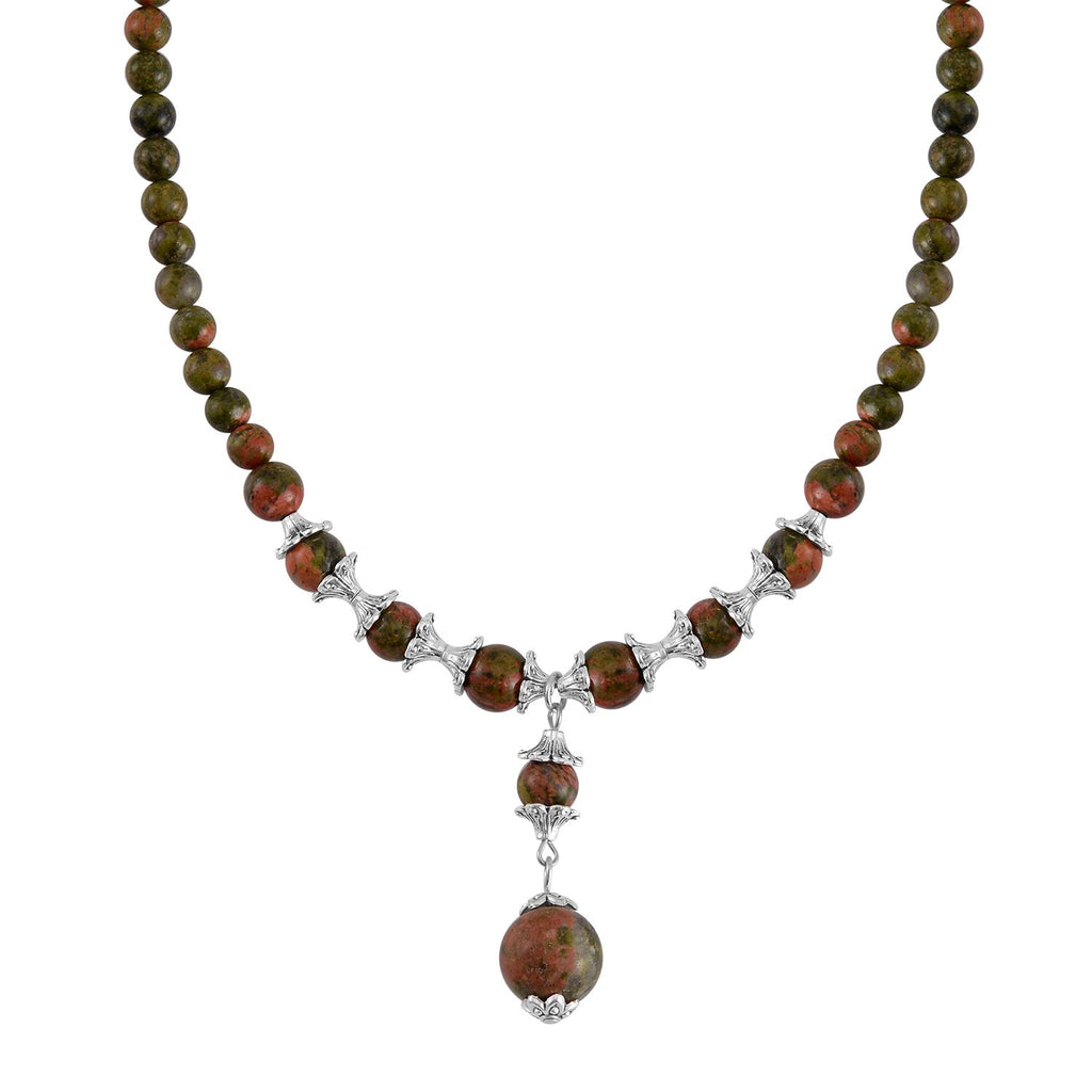 Unakite Halskette, ca. 45 cm, ca. 190.00 ct