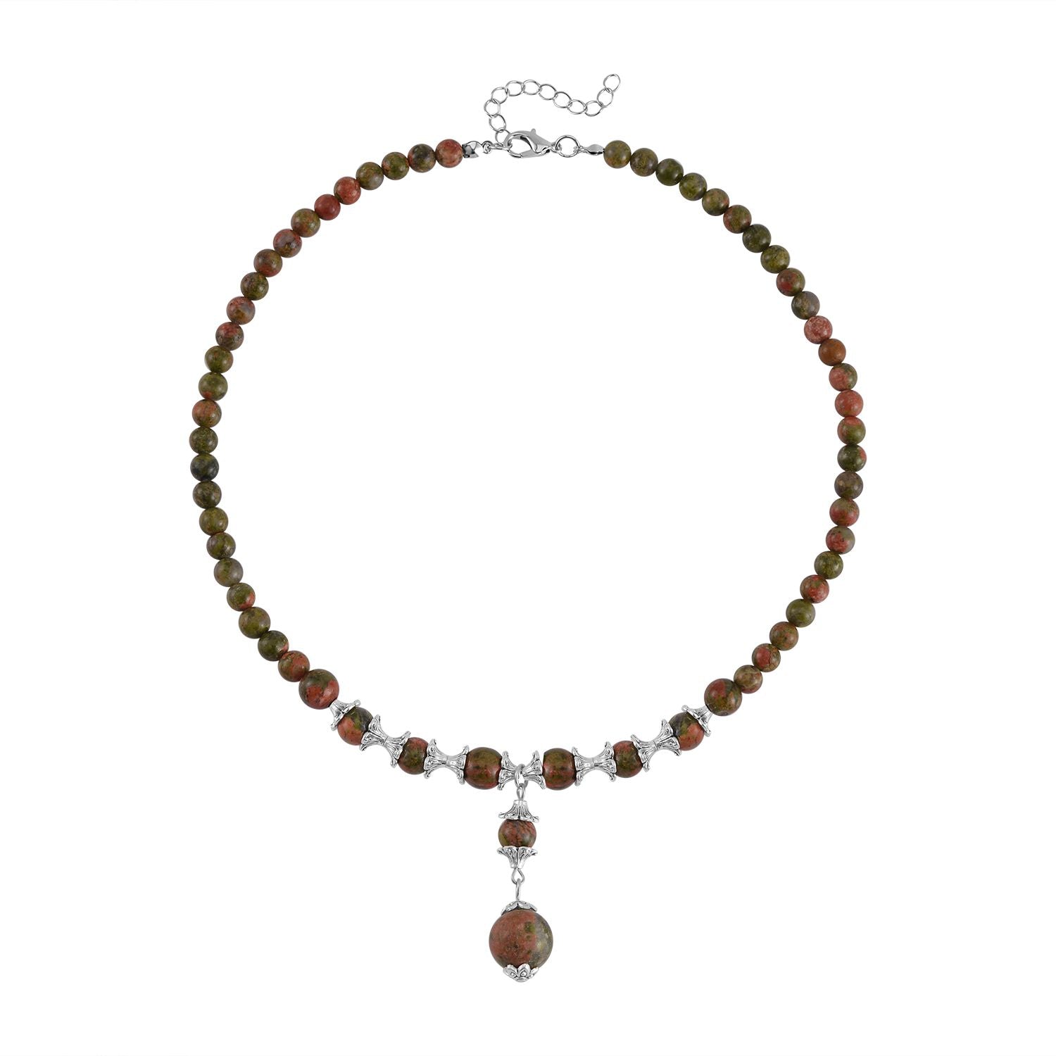 Unakite Halskette, ca. 45 cm, ca. 190.00 ct