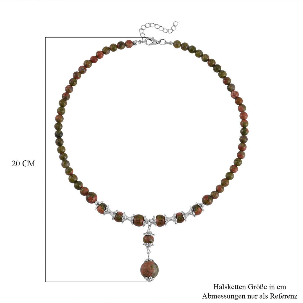 Unakite Halskette, ca. 45 cm, ca. 190.00 ct