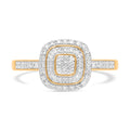 Weißer Diamant Ring, 925 Silber Gelbgold Vermeil, (Größe 20.00) ca. 0.25 ct