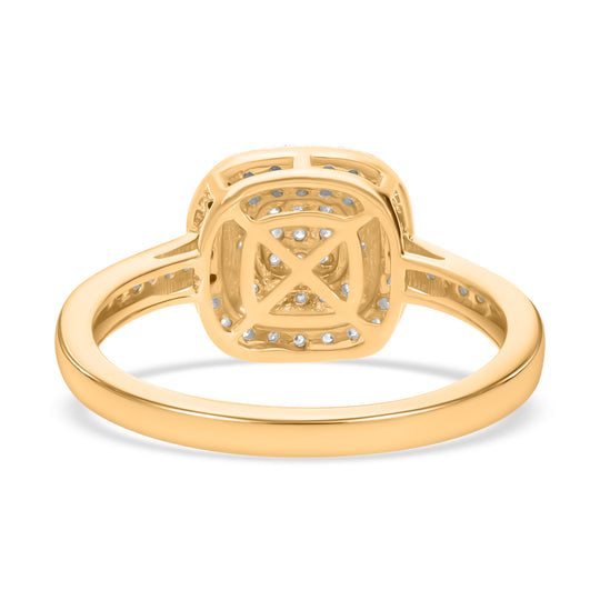 Weißer Diamant Ring, 925 Silber Gelbgold Vermeil, (Größe 20.00) ca. 0.25 ct