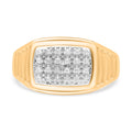 Weißer Diamant P Ring 925 Silber Gelbgold Vermeil (Größe 16.00) ca. 0.15 ct