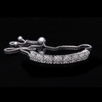 Weißer Diamant Armband, ca. 19 cm, 925 Silber platiniert, ca. 0.50 ct