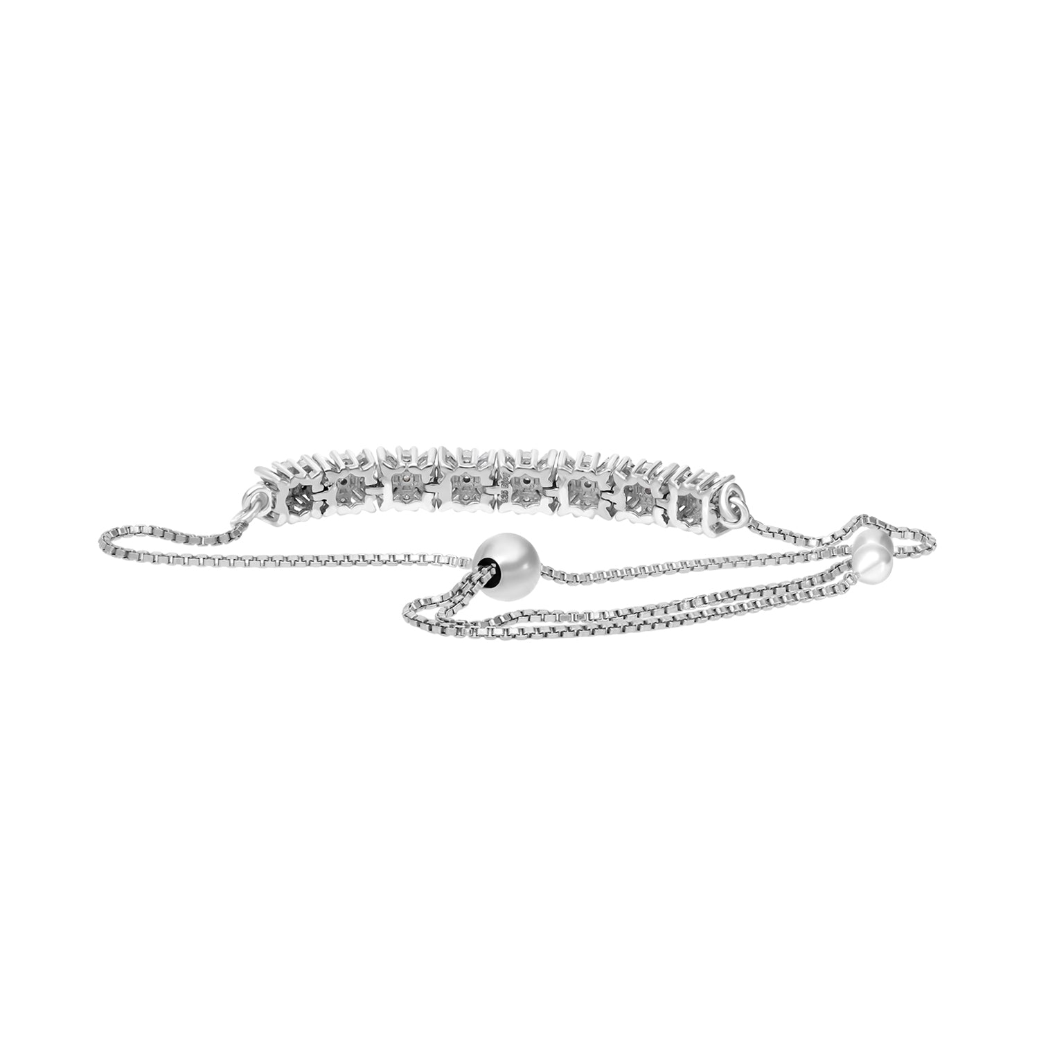 Weißer Diamant Armband, ca. 19 cm, 925 Silber platiniert, ca. 0.50 ct