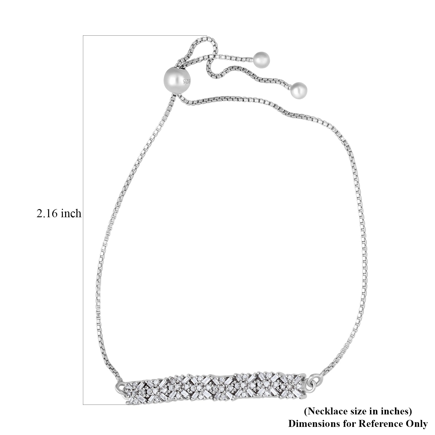 Weißer Diamant Armband, ca. 19 cm, 925 Silber platiniert, ca. 0.50 ct