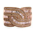 Natürlicher Champagner Diamant Ring 925 Silber Roségold Vermeil (Größe 18.00) ca. 1.50 ct