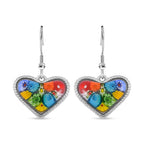 Mehrfarbiges Murano-Stil Glas Ohrringe 316L Edelstahl