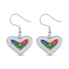 Mehrfarbiges Murano-Stil Glas Ohrringe 316L Edelstahl
