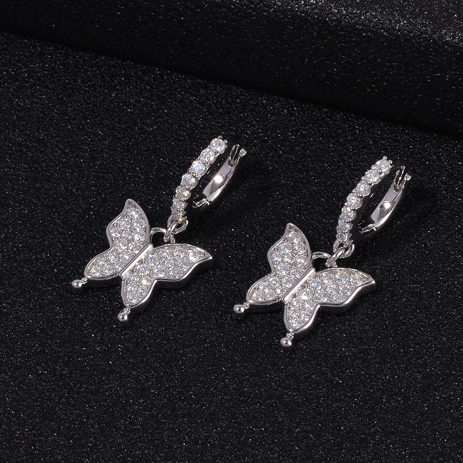 Moissanit Ohrringe, 925 Silber rhodiniert, ca. 0.93 ct
