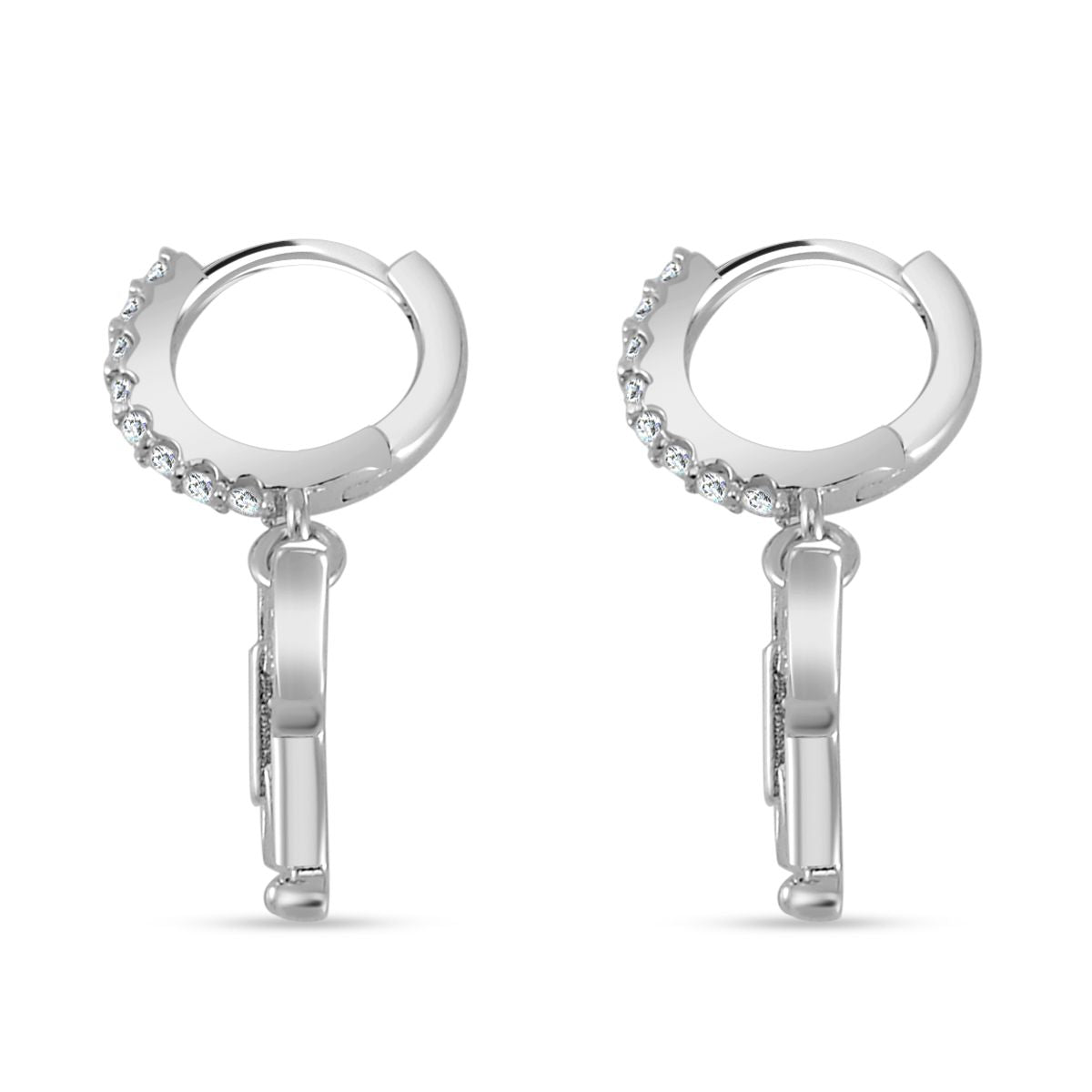 Moissanit Ohrringe, 925 Silber rhodiniert, ca. 0.93 ct