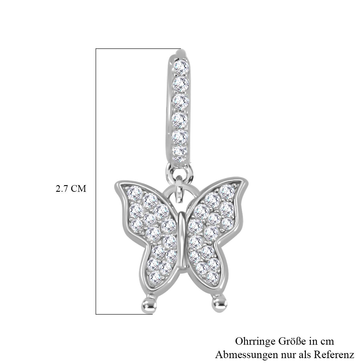 Moissanit Ohrringe, 925 Silber rhodiniert, ca. 0.93 ct