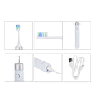 Fairwill Elektronische Schallzahnbürste mit 8 Bürstenköpfen, Maglev Motor, LED-Drucksensor, Wasserdicht IPX7, USB-Kabel, 5 Modi