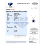 CHAIRMAN VAULT COLLECTION - AAAA Tansanit, Weißer Diamant AGI zertifiziert Halskette, zertifiziert und geprüft, 950 Platin ca. 20.05 ct