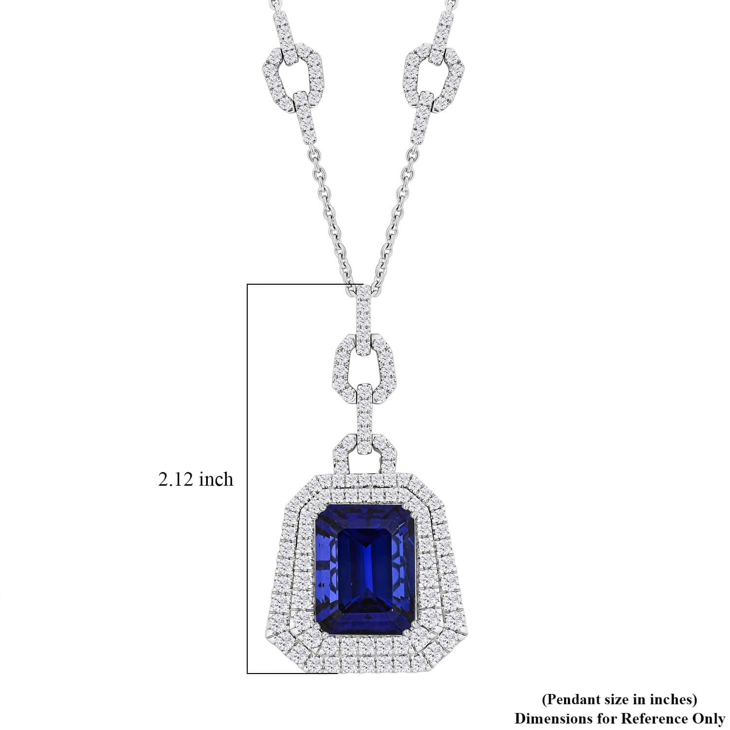 CHAIRMAN VAULT COLLECTION - AAAA Tansanit, Weißer Diamant AGI zertifiziert Halskette, zertifiziert und geprüft, 950 Platin ca. 26.06 ct