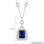 CHAIRMAN VAULT COLLECTION - AAAA Tansanit, Weißer Diamant AGI zertifiziert Halskette, zertifiziert und geprüft, 950 Platin ca. 26.06 ct