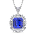 CHAIRMAN VAULT COLLECTION - AAAA Tansanit, Weißer Diamant AGI zertifiziert Anhänger, zertifiziert und geprüft, 950 Platin ca. 27.39 ct