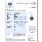 CHAIRMAN VAULT COLLECTION - AAAA Tansanit, Weißer Diamant AGI zertifiziert Anhänger, zertifiziert und geprüft, 950 Platin ca. 27.39 ct