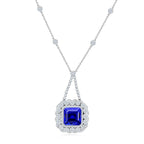 CHAIRMAN VAULT COLLECTION - AAAA Tansanit, Weißer Diamant AGI zertifiziert Anhänger, zertifiziert und geprüft, 950 Platin ca. 43.35 ct