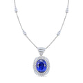 CHAIRMAN VAULT COLLECTION - AAAA Tansanit, Weißer Diamant AGI zertifiziert Anhänger, zertifiziert und geprüft, 950 Platin ca. 35.06 ct