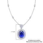 CHAIRMAN VAULT COLLECTION - AAAA Tansanit, Weißer Diamant AGI zertifiziert Anhänger, zertifiziert und geprüft, 950 Platin ca. 35.06 ct
