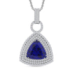 CHAIRMAN VAULT COLLECTION - AAAA Tansanit, Weißer Diamant AGI zertifiziert Anhänger, zertifiziert und geprüft, 950 Platin ca. 24.39 ct