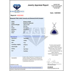 CHAIRMAN VAULT COLLECTION - AAAA Tansanit, Weißer Diamant AGI zertifiziert Anhänger, zertifiziert und geprüft, 950 Platin ca. 24.39 ct