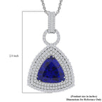CHAIRMAN VAULT COLLECTION - AAAA Tansanit, Weißer Diamant AGI zertifiziert Anhänger, zertifiziert und geprüft, 950 Platin ca. 24.39 ct