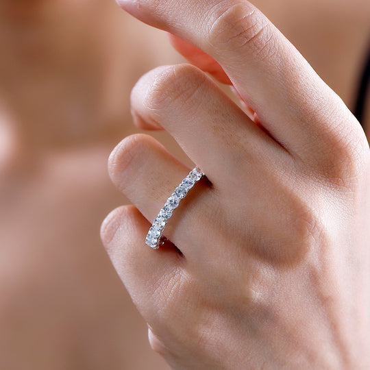 Weißer Zirkon Ring 925 Silber (Größe 19.00) ca. 5,25 ct