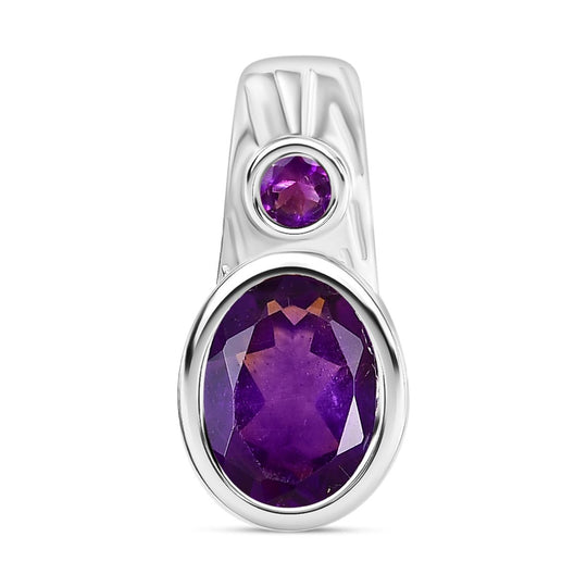 Afrikanischer Amethyst Anhänger Nickelfreies Messing, ca. 1.23 ct