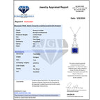 CHAIRMAN VAULT COLLECTION - AAAA Tansanit, Weißer Diamant AGI zertifiziert Anhänger, zertifiziert und geprüft, 950 Platin ca. 24.86 ct