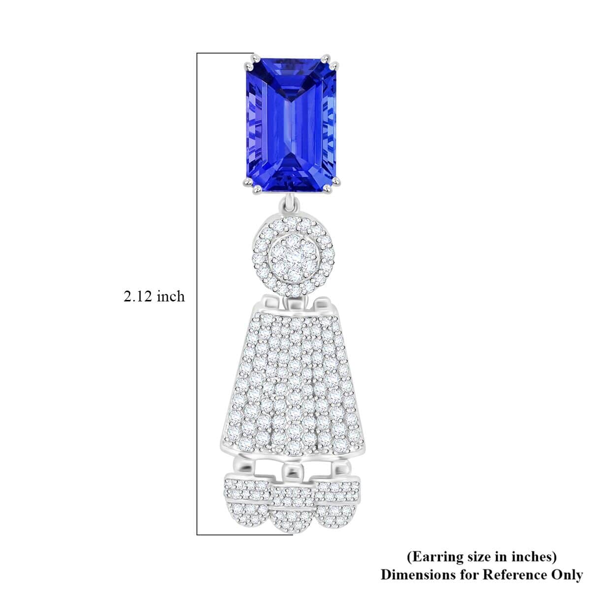 CHAIRMAN VAULT COLLECTION - AAAA Tansanit, Weißer Diamant AGI zertifiziert Ohrringe, zertifiziert und geprüft, 950 Platin ca. 25.47 ct