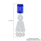 CHAIRMAN VAULT COLLECTION - AAAA Tansanit, Weißer Diamant AGI zertifiziert Ohrringe, zertifiziert und geprüft, 950 Platin ca. 25.47 ct