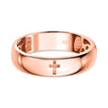 Bandring mit Kreuzmotiv, 925 Silber Roségold Vermeil