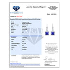 CHAIRMAN VAULT COLLECTION - AAAA Tansanit, Weißer Diamant AGI zertifiziert Ohrringe, zertifiziert und geprüft, 950 Platin ca. 24.04 ct