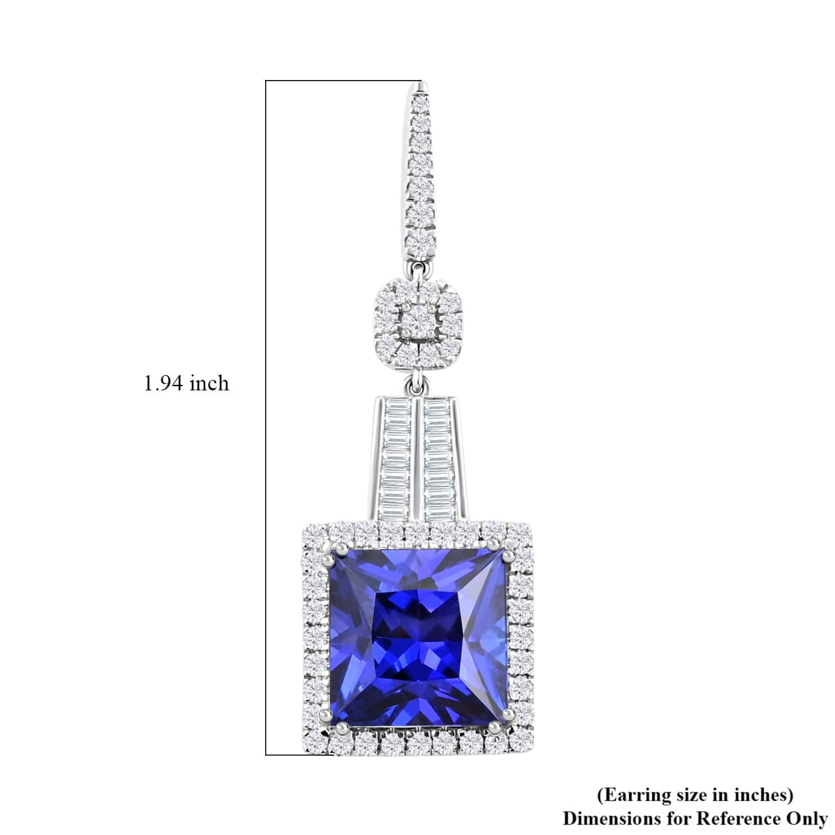 CHAIRMAN VAULT COLLECTION - AAAA Tansanit, Weißer Diamant AGI zertifiziert Ohrringe, zertifiziert und geprüft, 950 Platin ca. 24.04 ct