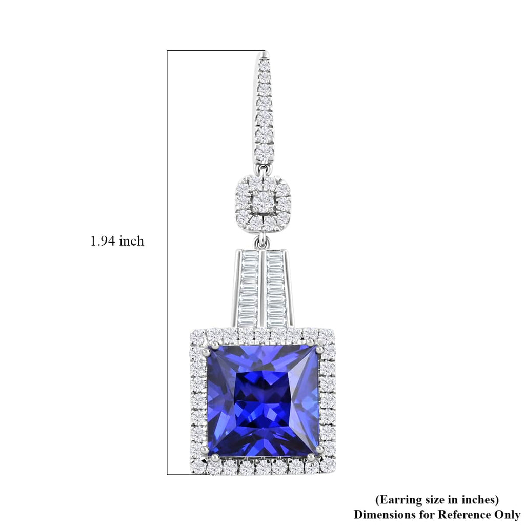 CHAIRMAN VAULT COLLECTION - AAAA Tansanit, Weißer Diamant AGI zertifiziert Ohrringe, zertifiziert und geprüft, 950 Platin ca. 24.04 ct
