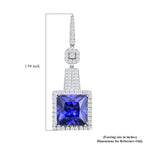 CHAIRMAN VAULT COLLECTION - AAAA Tansanit, Weißer Diamant AGI zertifiziert Ohrringe, zertifiziert und geprüft, 950 Platin ca. 24.04 ct