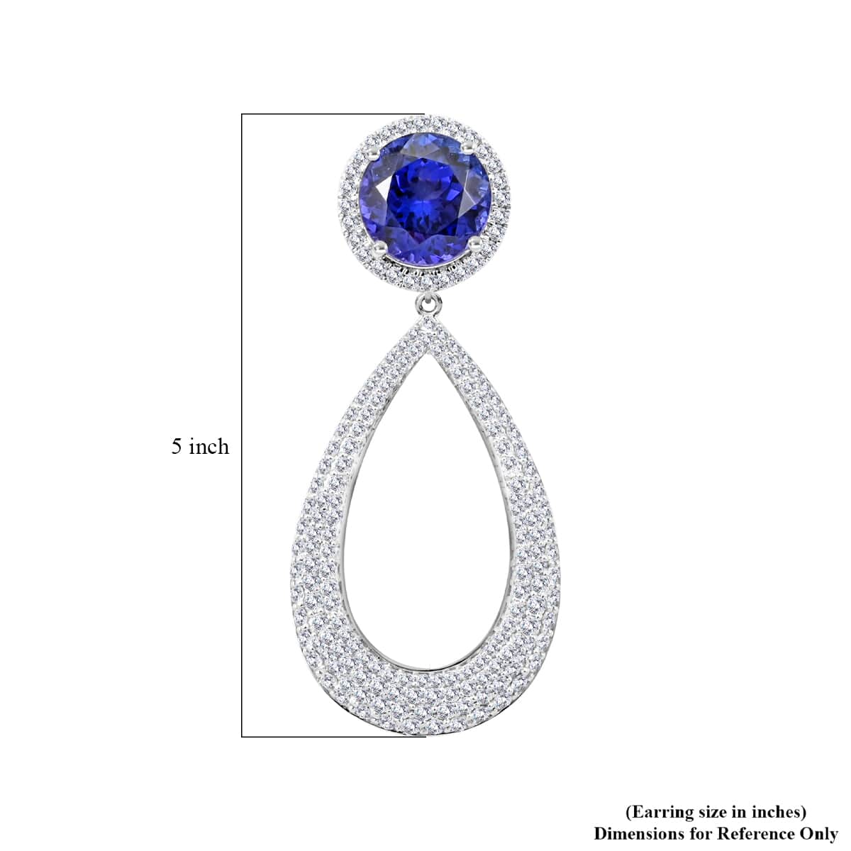 CHAIRMAN VAULT COLLECTION - AAAA Tansanit, Weißer Diamant AGI zertifiziert Ohrringe, zertifiziert und geprüft, 950 Platin ca. 18.64 ct
