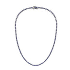 Tansanit Halskette ca. 45 cm 925 Silber platiniert ca. 16,80 ct.
