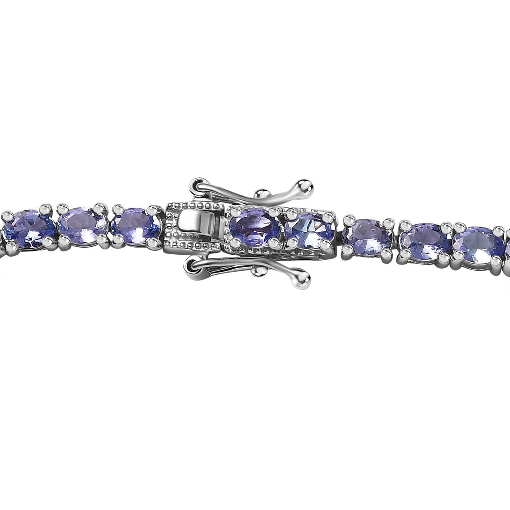 Tansanit Halskette ca. 45 cm 925 Silber platiniert ca. 16,80 ct.