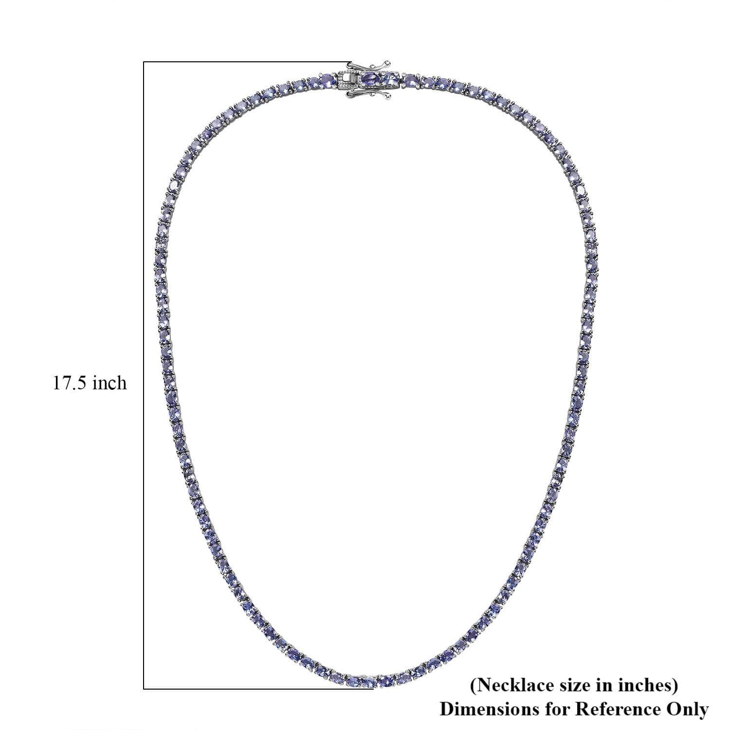 Tansanit Halskette ca. 45 cm 925 Silber platiniert ca. 16,80 ct.