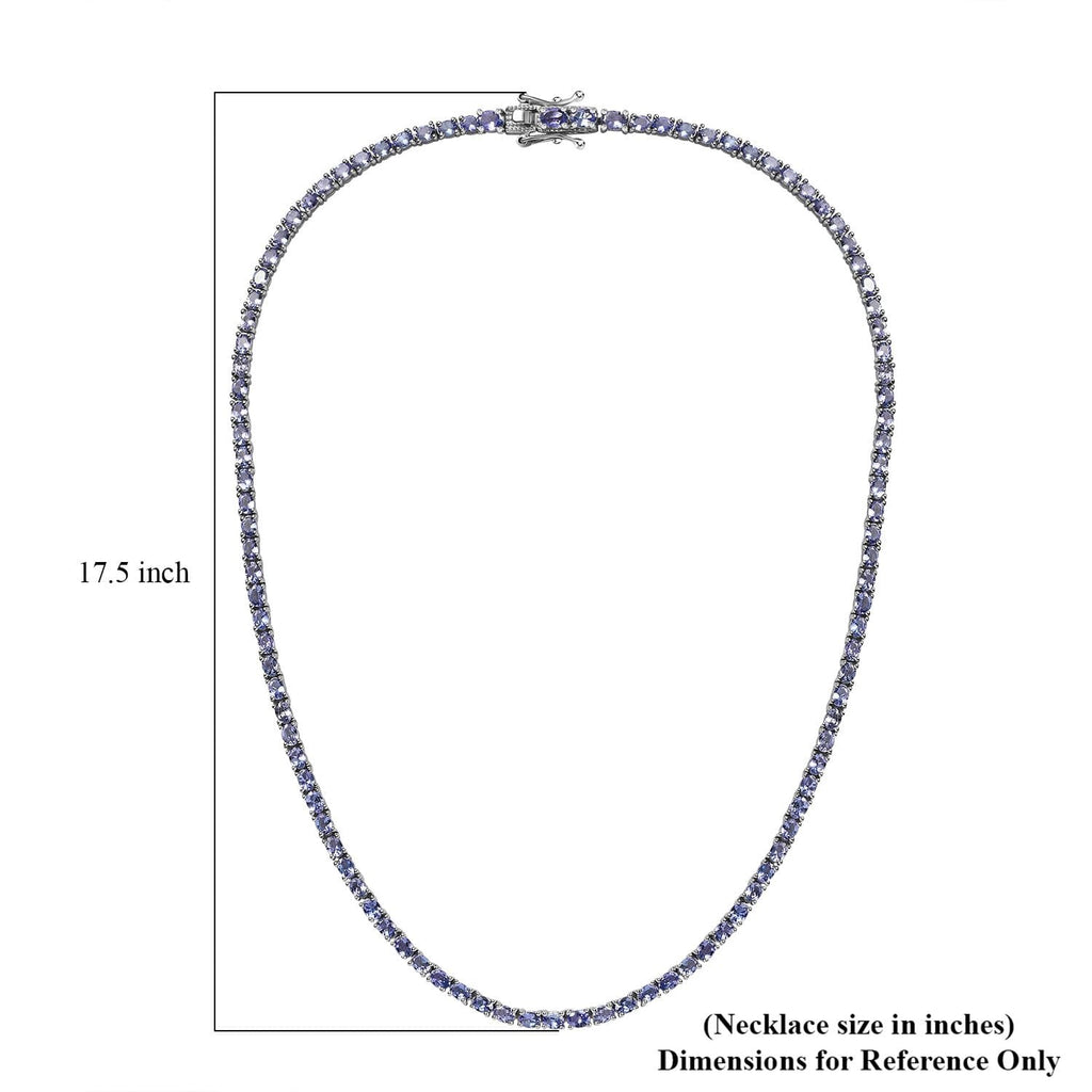 Tansanit Halskette ca. 45 cm 925 Silber platiniert ca. 16,80 ct.