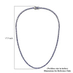 Tansanit Halskette ca. 45 cm 925 Silber platiniert ca. 16,80 ct.
