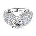 Moissanit Ring 925 Silber rhodiniert (Größe 16.00) ca. 3,27 ct