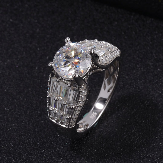 Moissanit Ring 925 Silber rhodiniert (Größe 17.00) ca. 3,27 ct