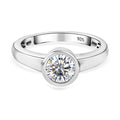Moissanit Ring, 925 Silber platiniert (Größe 16.00), ca. 0.73 ct