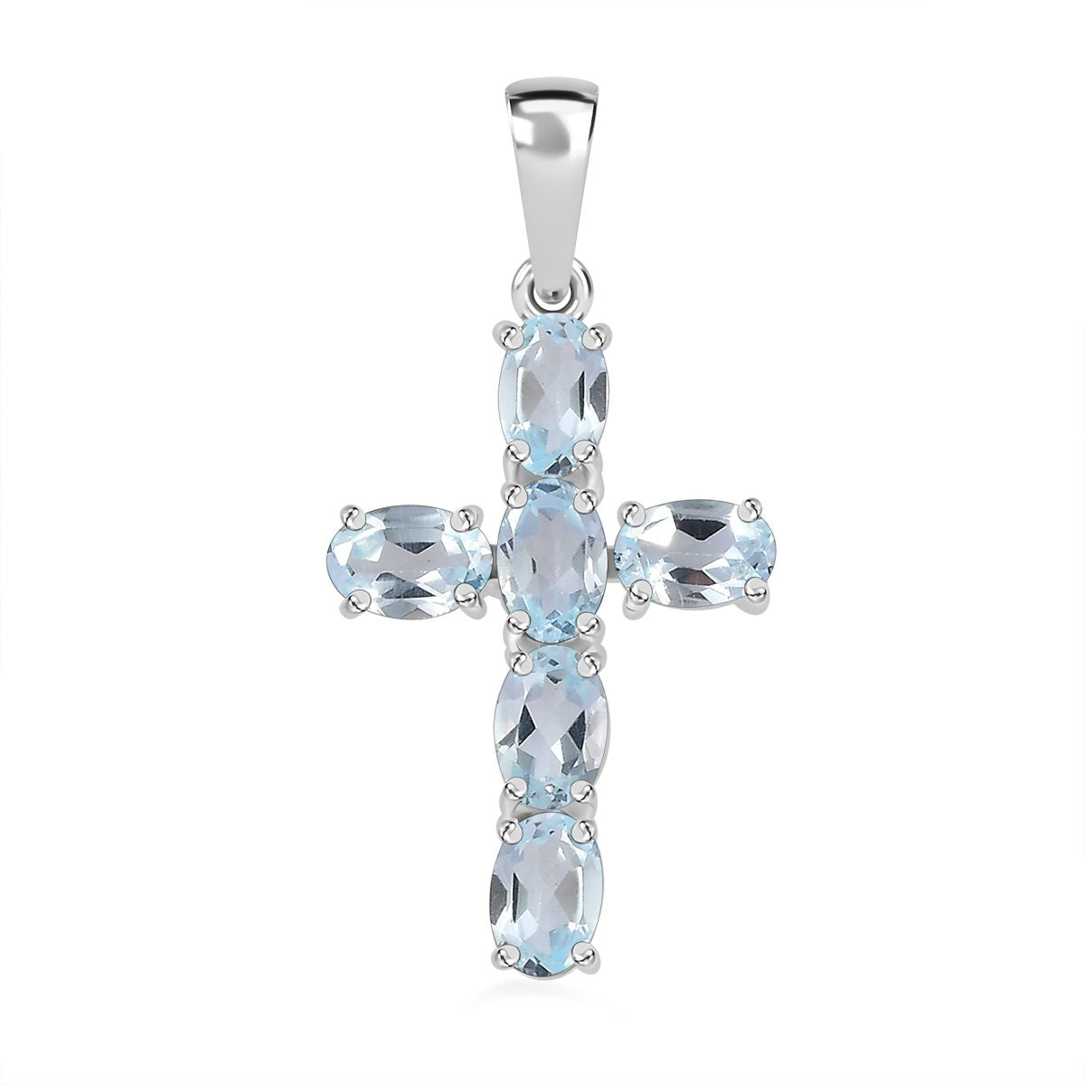 Himmelblauer Topas Anhänger 925 Silber ca. 2.97 ct