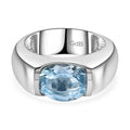 Blau Topas Ring Messing  (Größe 16.00) ca. 2,95 ct