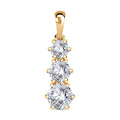 Moissanit Anhänger, 925 Silber 750 Gelbgold Vermeil - 2,38 ct.