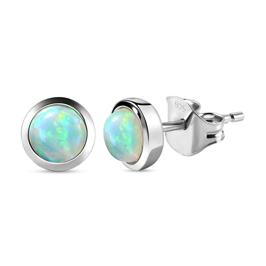 AA Natürlicher, äthiopischer Welo Opal Ohrringe 925 Silber 750 Gelbgold Vermeil ca. 0.74 ct